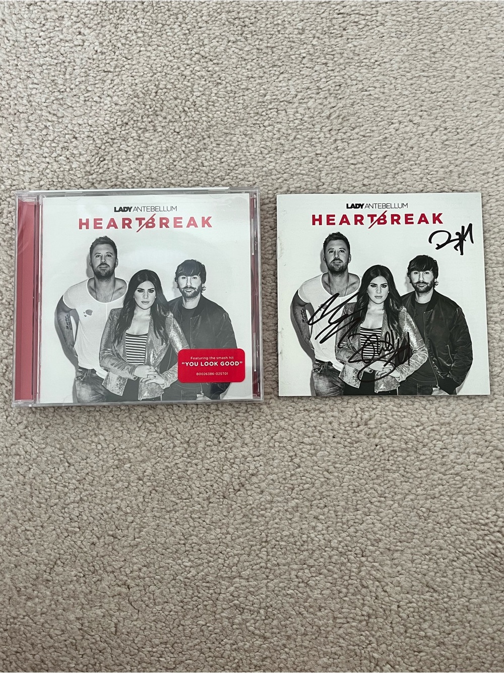 Authentic Lady Antebellum Heartbreak CD and signed booklet